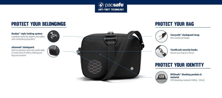 Pacsafe Citysafe CX Anti-Theft Square Crossbody Bag