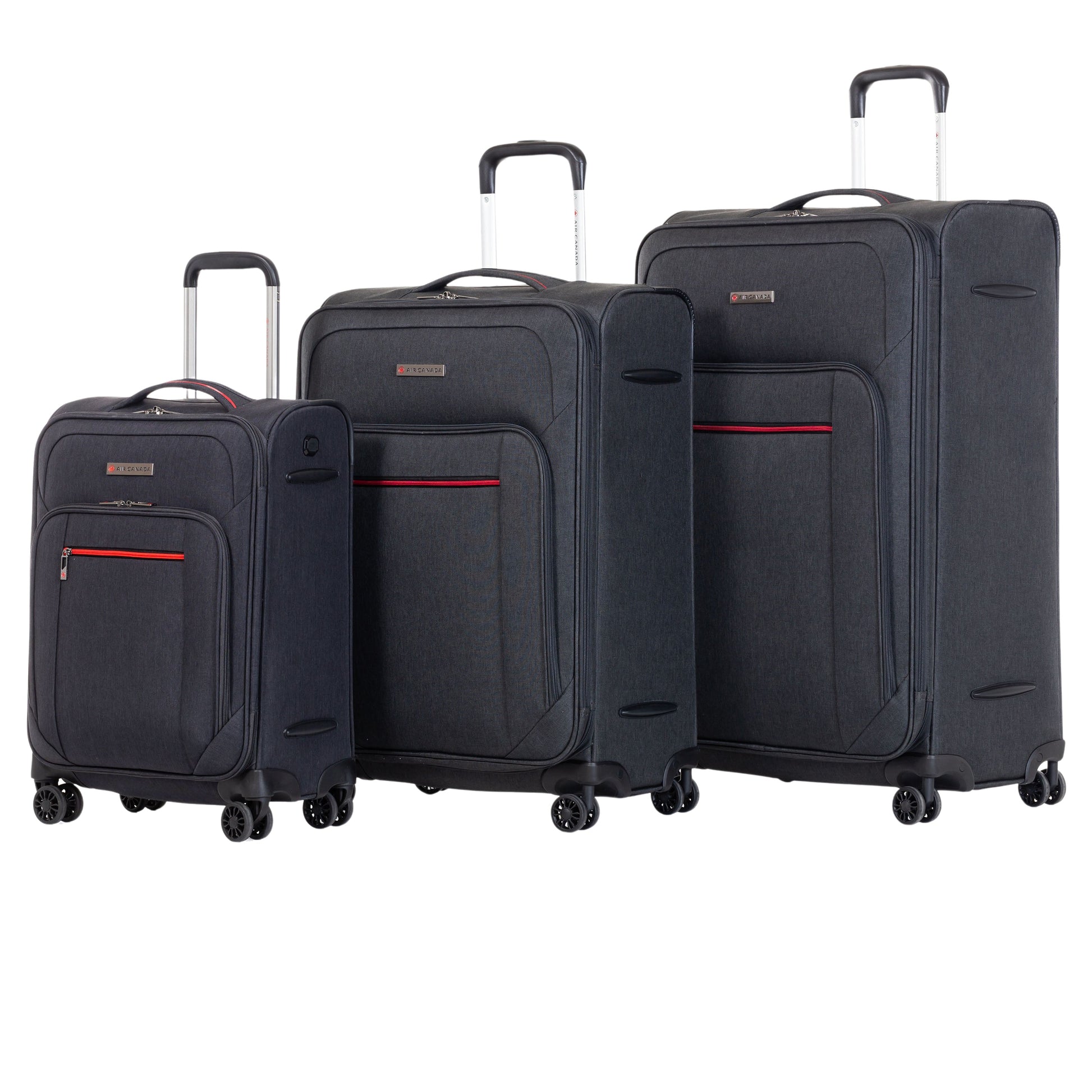 Air Canada Luggage Charcoal Air Canada Belmont 3-Piece Spinner Luggage Set
