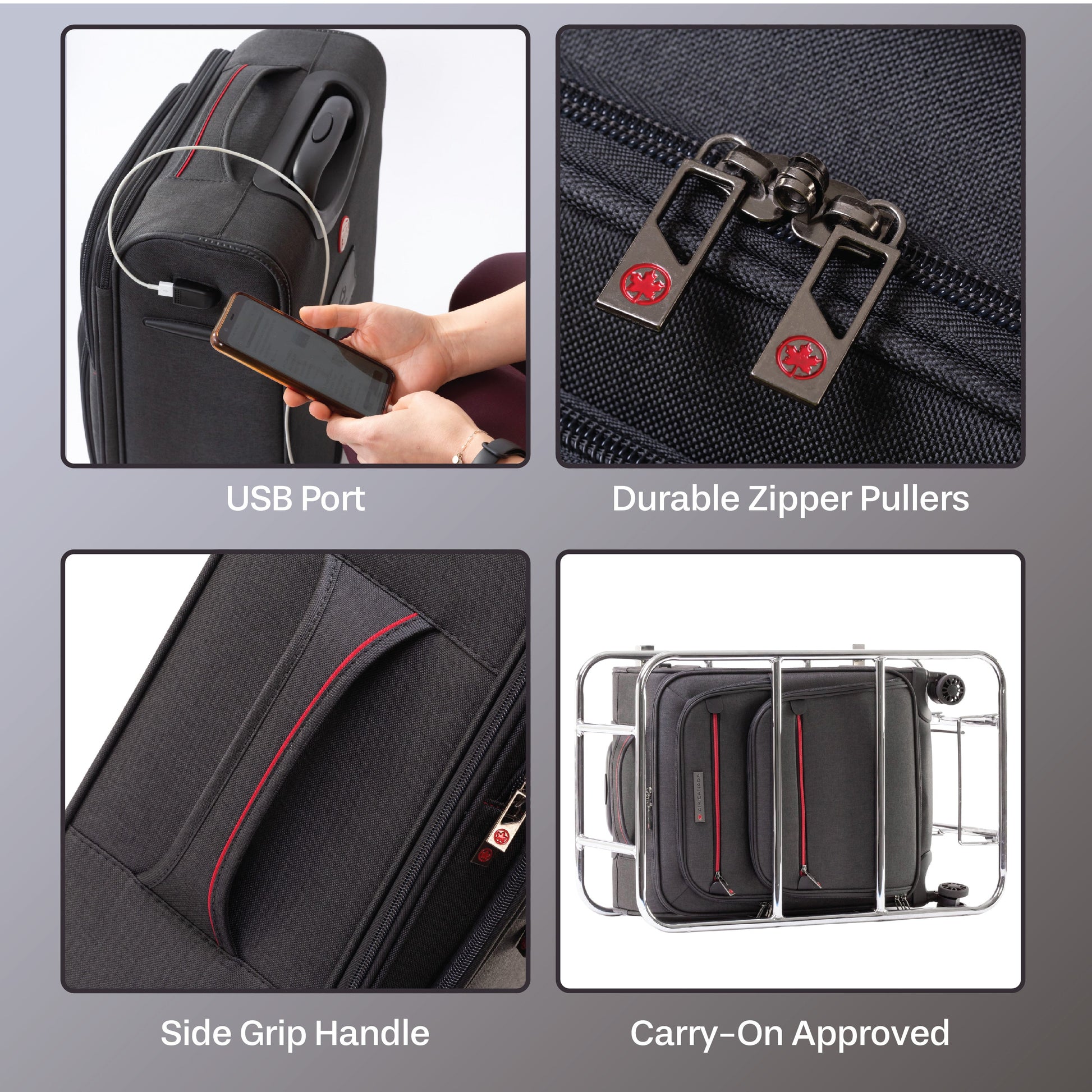 Air Canada Luggage Grey Air Canada Indigo Lite Carry-On Spinner Luggage