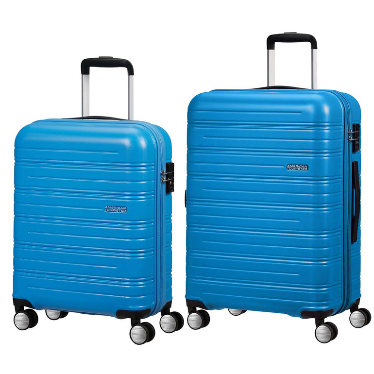 American Tourister Luggage Azure Blue American Tourister High Turn Spinner 2-Piece Luggage Set (Carry-On & Medium)