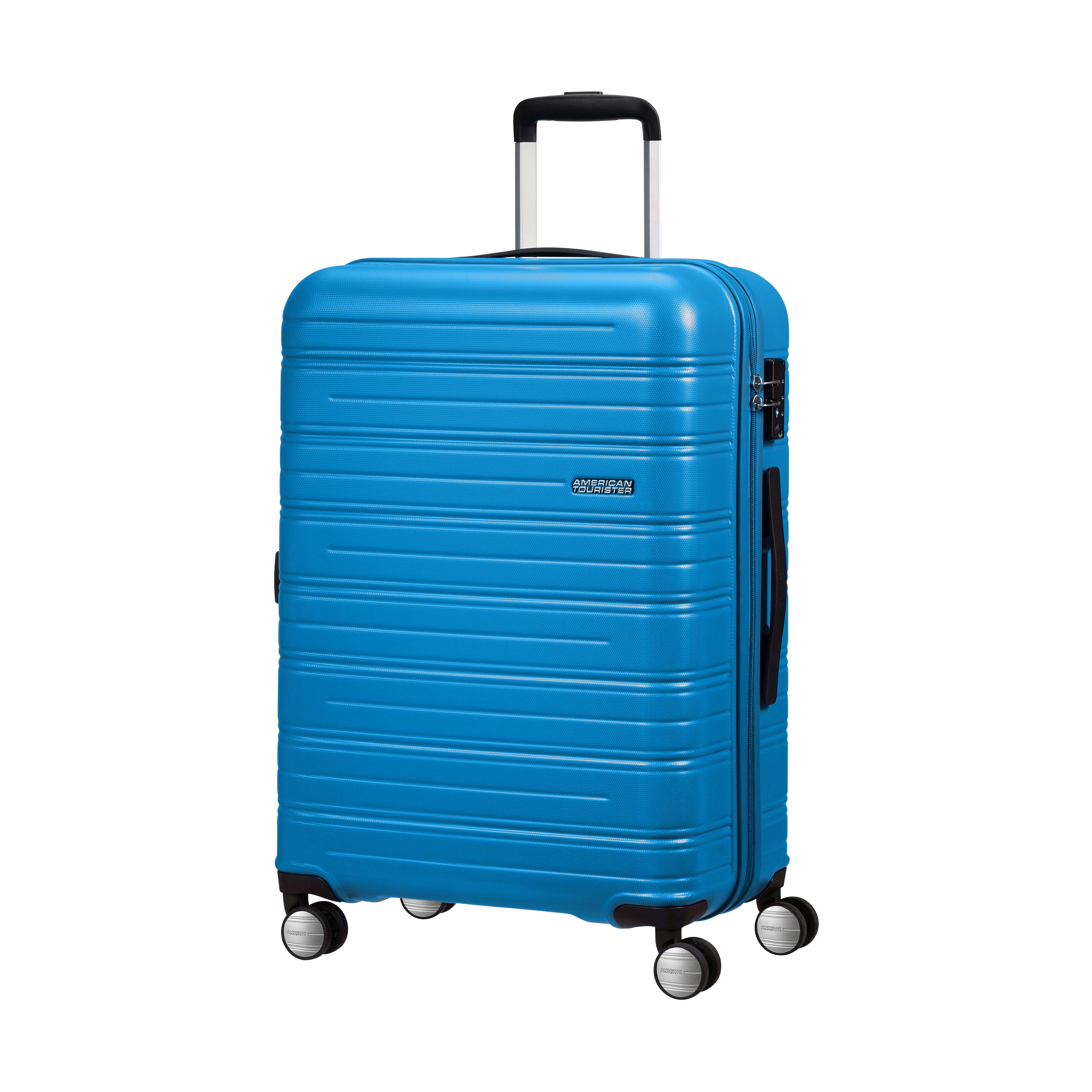 American Tourister Luggage Azure Blue American Tourister High Turn Spinner Expandable Medium Luggage
