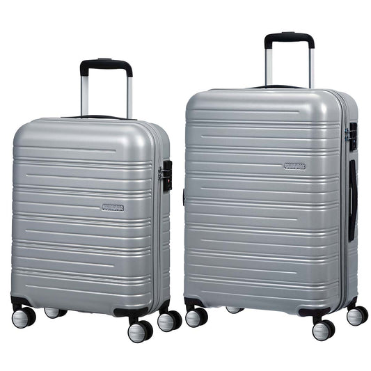 American Tourister Luggage Silver American Tourister High Turn Spinner 2-Piece Luggage Set (Carry-On & Medium)