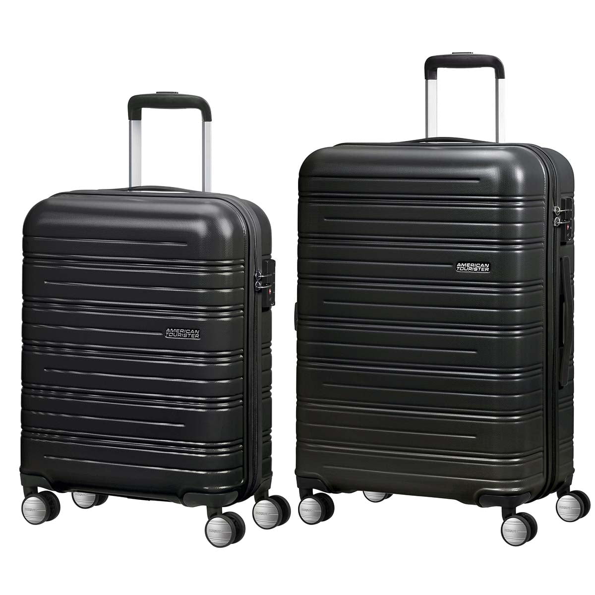 American Tourister Luggage Universe Black American Tourister High Turn Spinner 2-Piece Luggage Set (Carry-On & Medium)