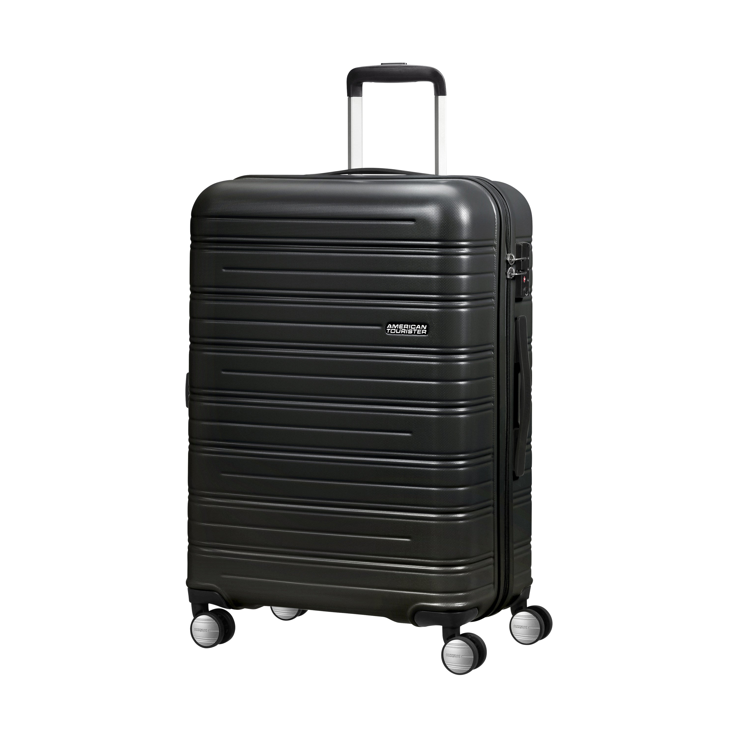 American Tourister Luggage Universe Black American Tourister High Turn Spinner Expandable Medium Luggage