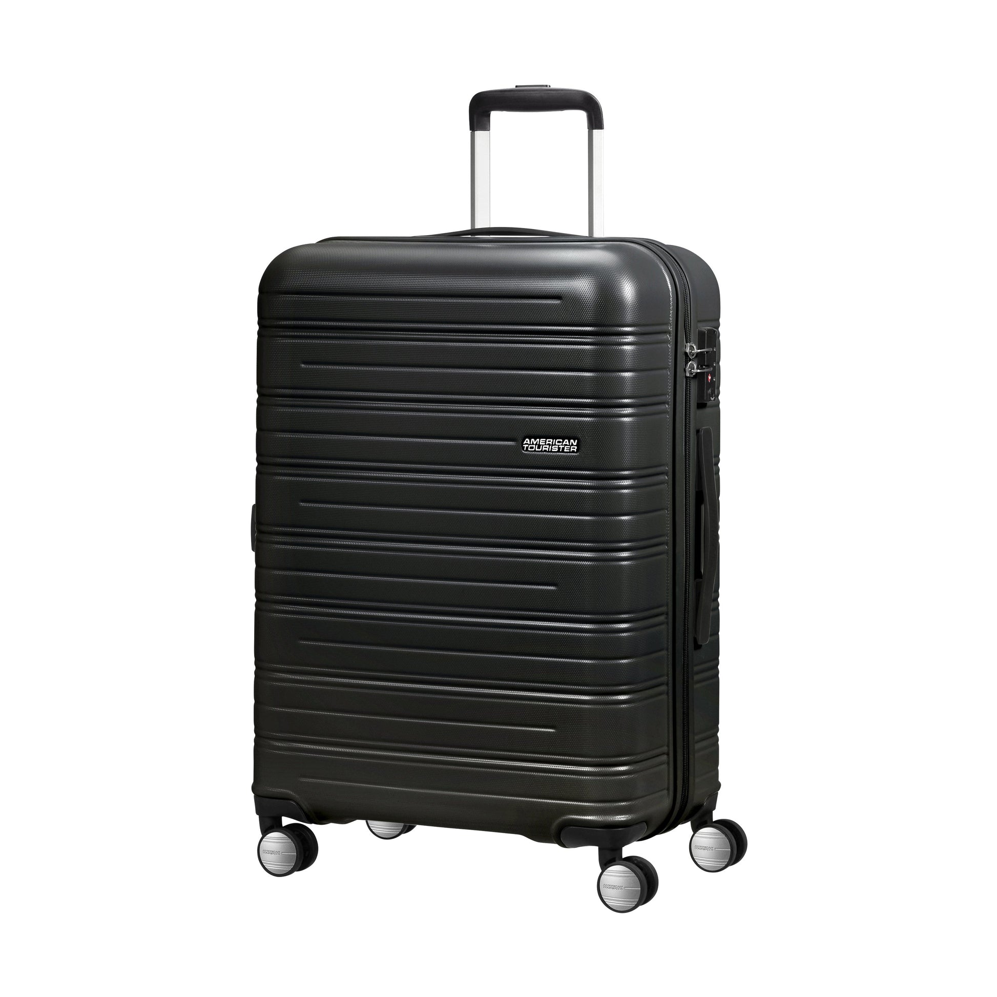 American Tourister Luggage Universe Black American Tourister High Turn Spinner Expandable Medium Luggage
