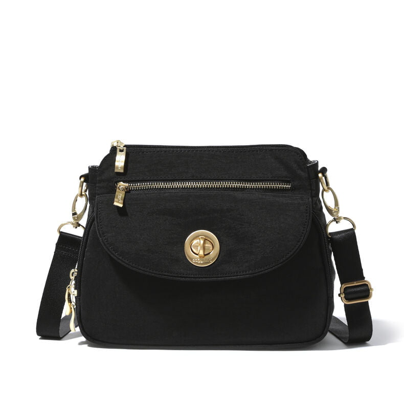 Baggallini Cross-Body Bag Black w/ Gold Hardware Baggallini Calais Crossbody Bag