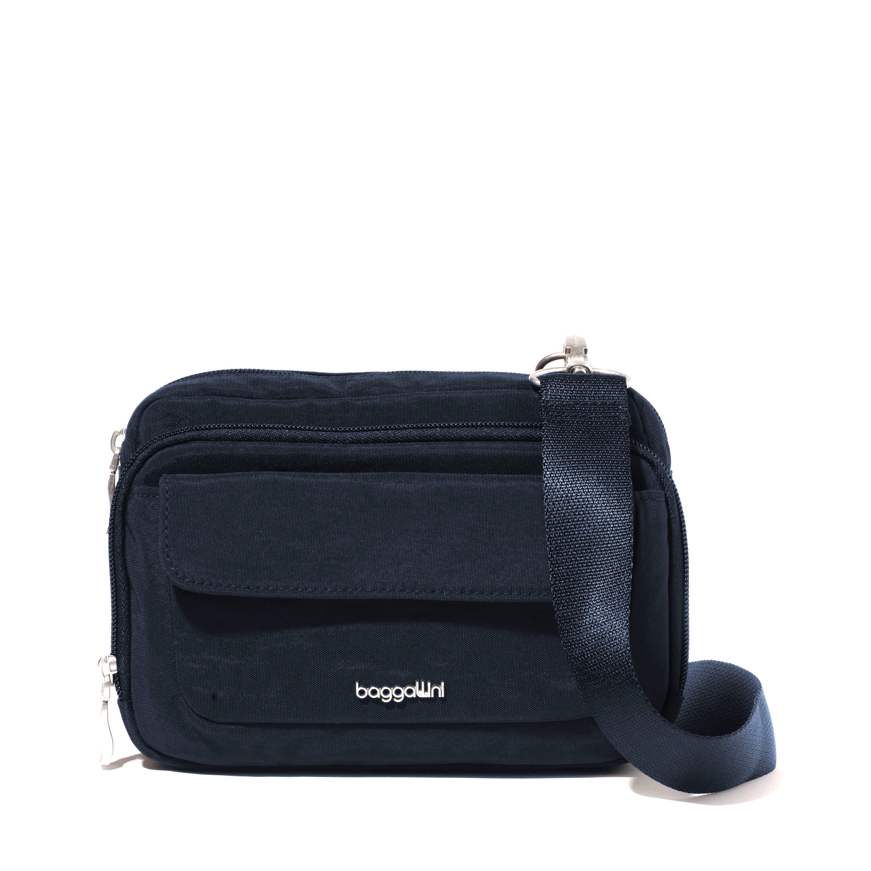 Baggallini Cross-Body Bag French Navy Twill Baggallini Modern Double Zip Crossbody Bag
