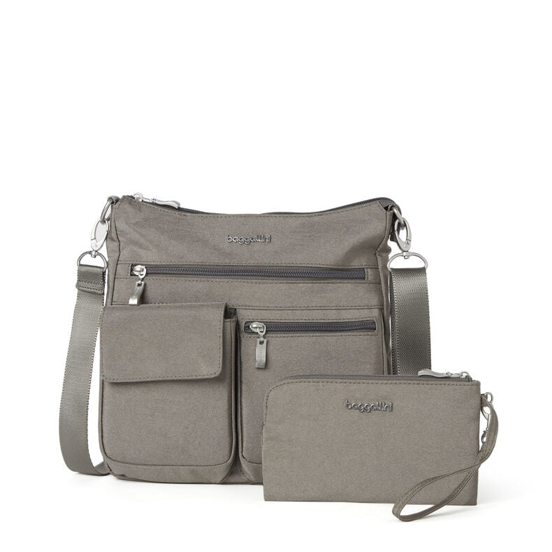 Baggallini Cross-Body Bag Sterling Shimmer Baggallini Modern Everywhere Slim Crossbody
