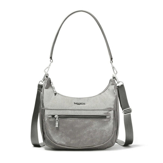 Baggallini Handbag Sterling Shimmer Baggallini Modern Pocket Half Moon Bag