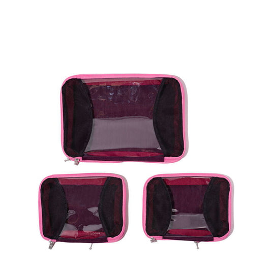Baggallini Travel Accessories Mulberry Color Block Baggallini 2 Medium / 1 Large Compression Cubes - Mulberry Color Block