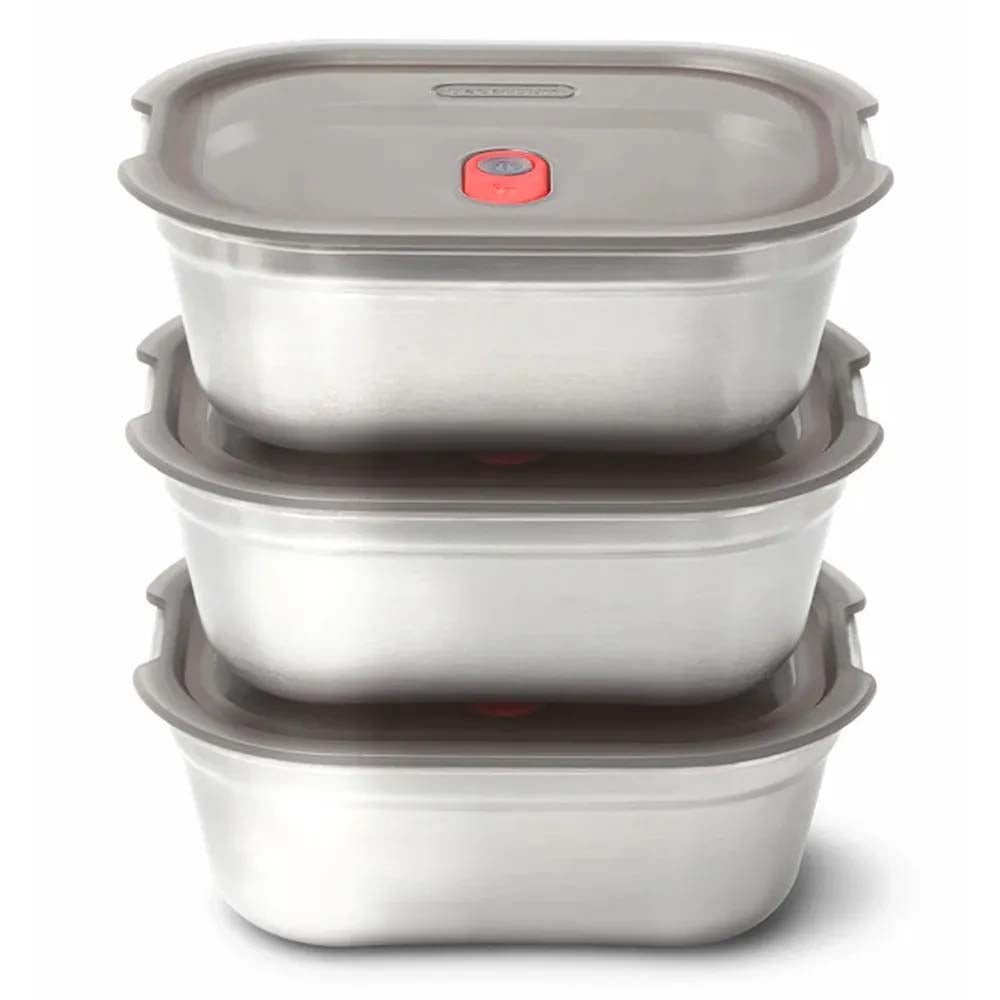 Black + Blum Travel Accessories Grey/Red Black + Blum Food Box Set 3-Piece - S/S/S