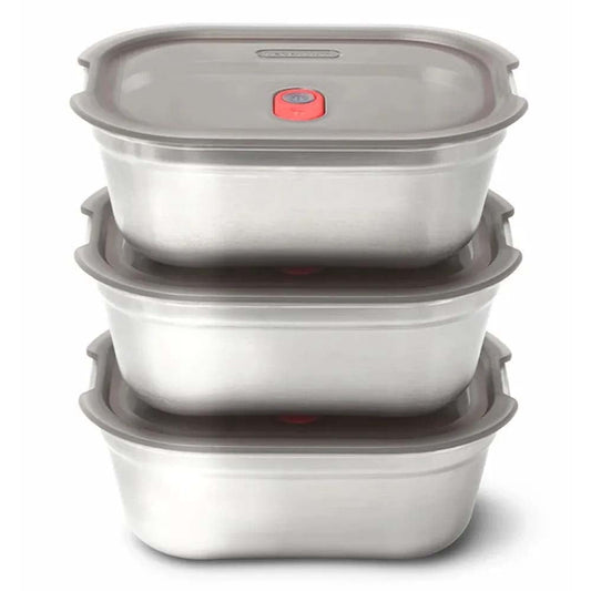 Black + Blum Travel Accessories Grey/Red Black + Blum Food Box Set 3-Piece - S/S/S