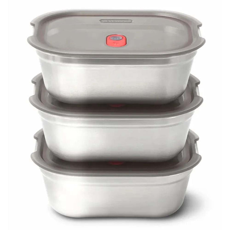 Black + Blum Travel Accessories Grey/Red Black + Blum Food Box Set 3-Piece - S/S/S
