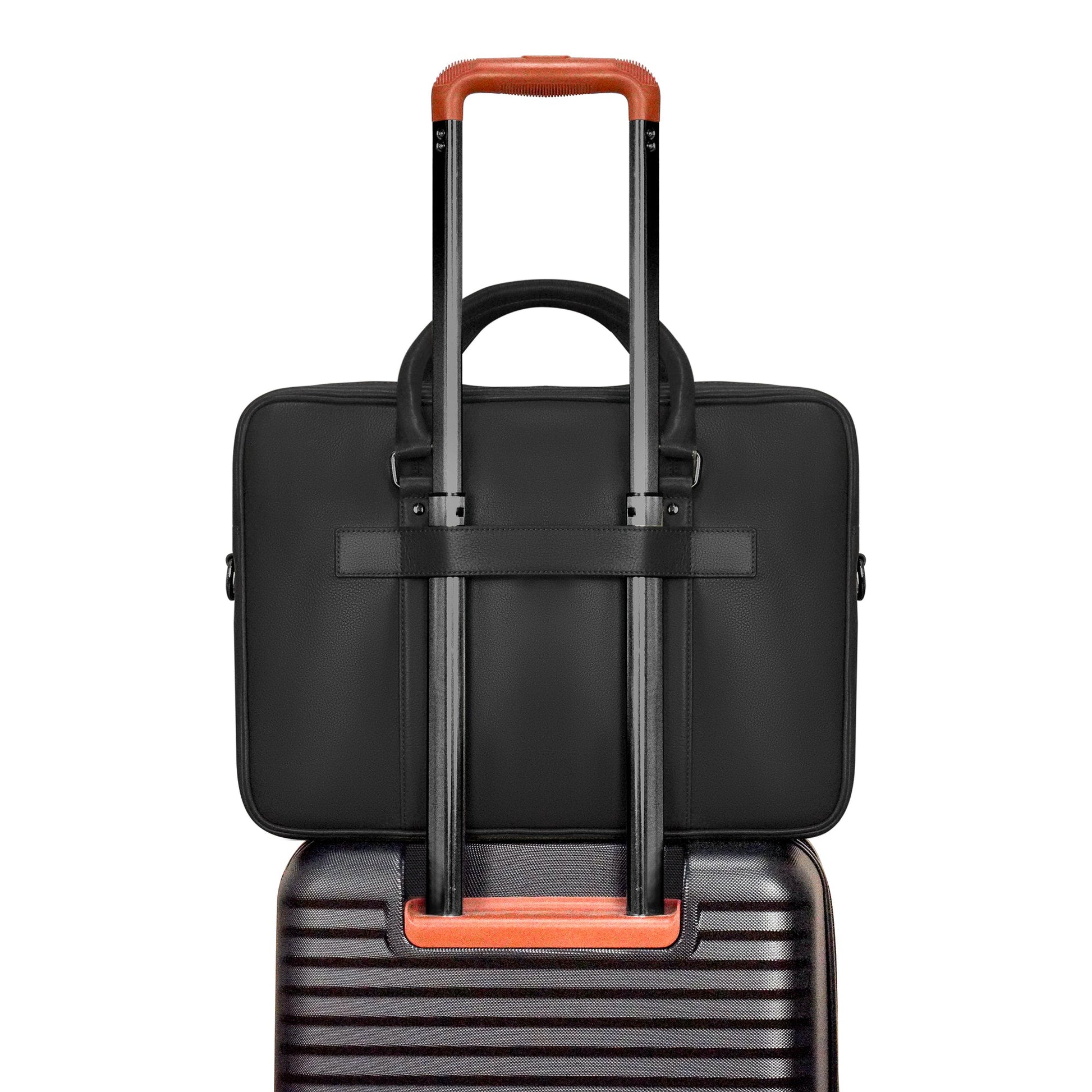 Champs Briefcases Champs Onyx Leather Slim Briefcase