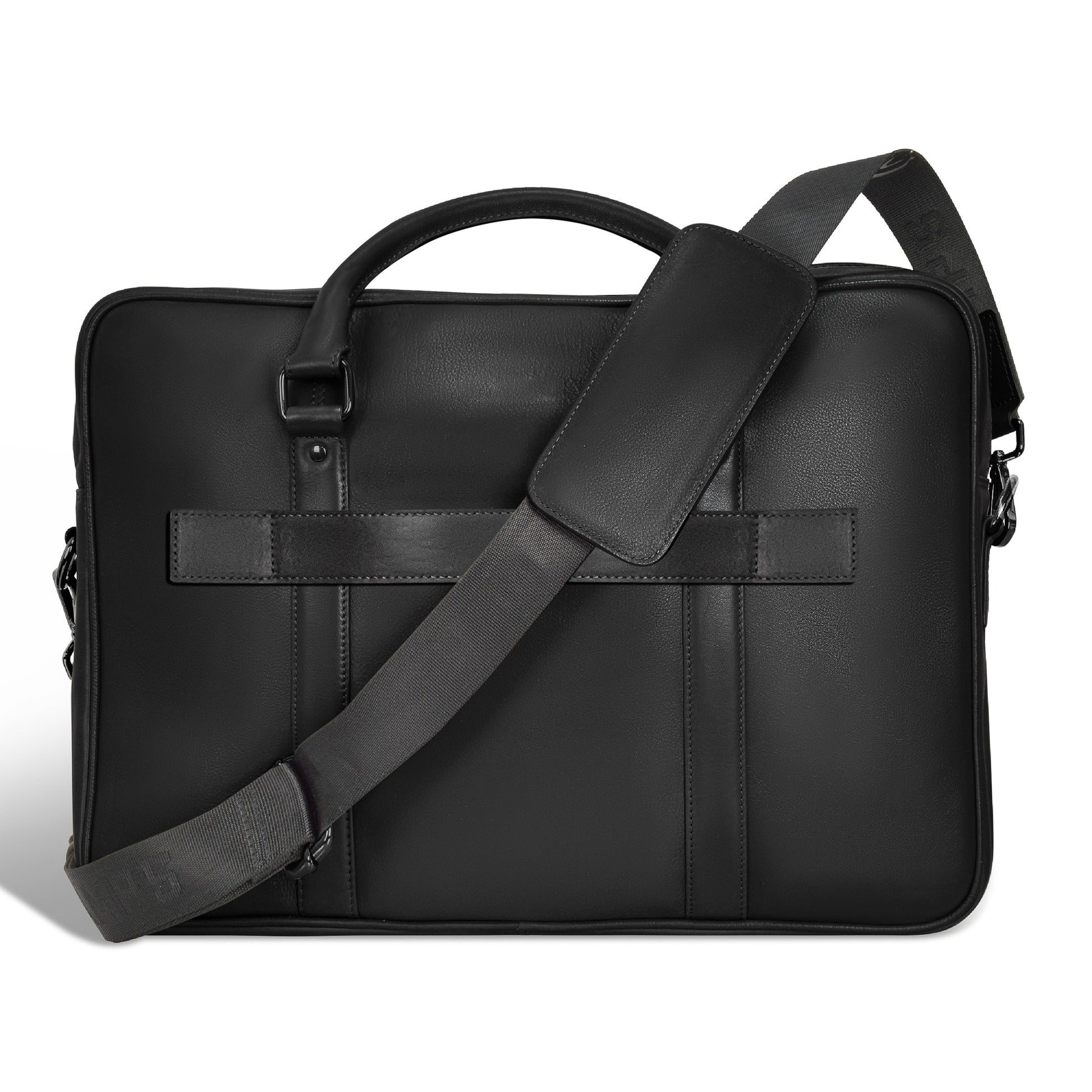 Champs Briefcases Champs Onyx Leather Slim Briefcase