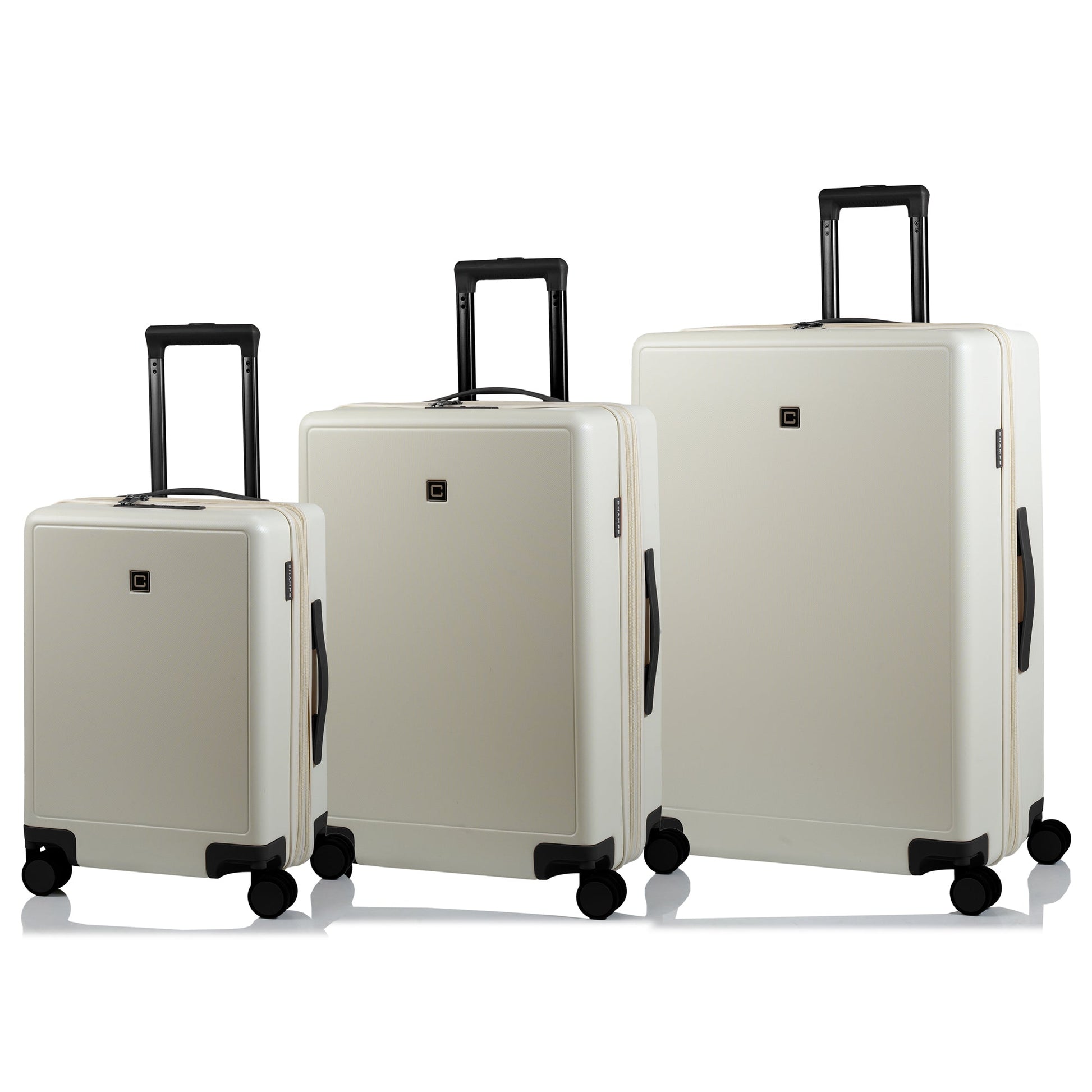 Champs Luggage Ivory/Black Champs Vintage Muse Expandable 3-Piece Luggage Set