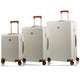 Champs Luggage Ivory/Tan Champs Vintage Muse Expandable 3-Piece Luggage Set