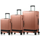 Champs Luggage Pink Champs Fresh II Expandable 3-Piece Luggage Set