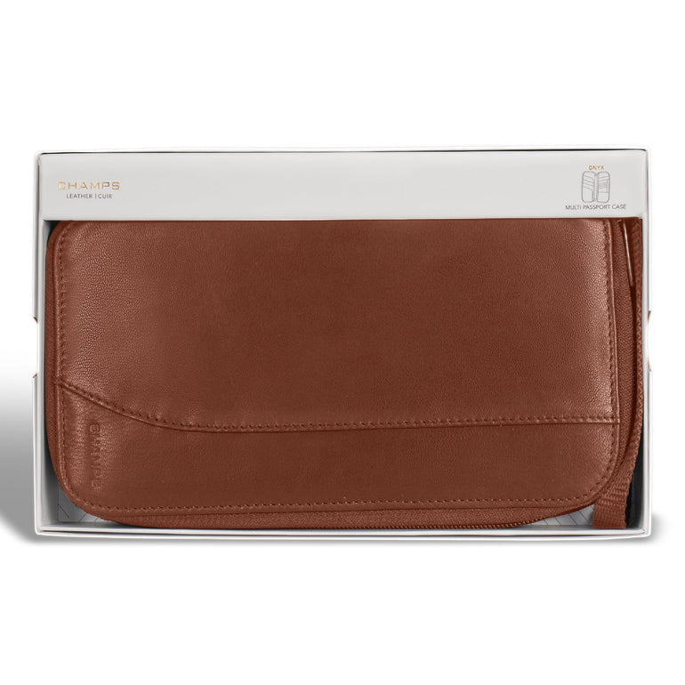 Champs Passport Case Champs Onyx Leather Multi Passport Case