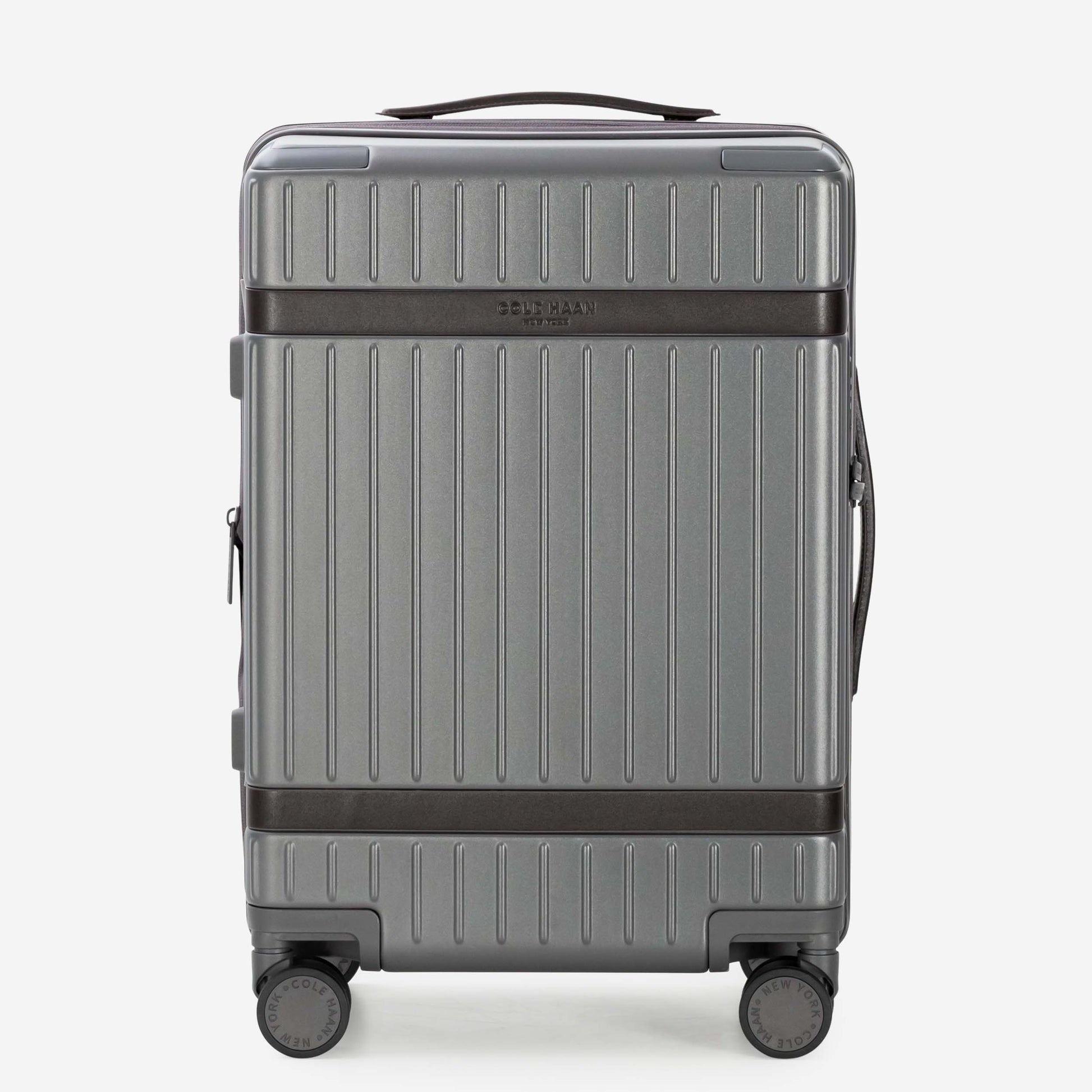 Cole Haan Luggage Gray Pinstripe/DNA Dark Chocolate Cole Haan Legacy Grand Premium Hardside Carry-On Luggage