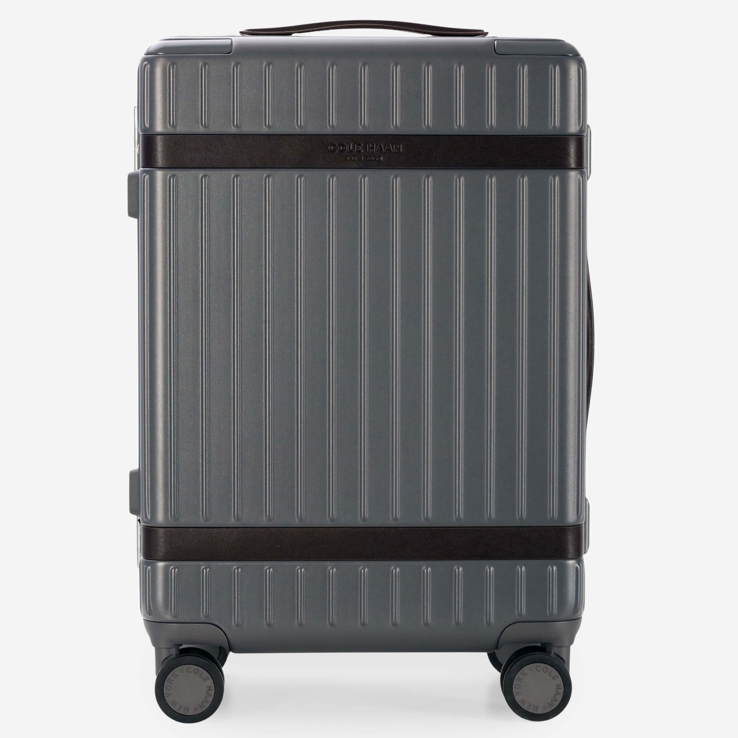 Cole Haan Luggage Gray Pinstripe/DNA Dark Chocolate Cole Haan Legacy Grand Pro Premium Hardside Carry-On Luggage