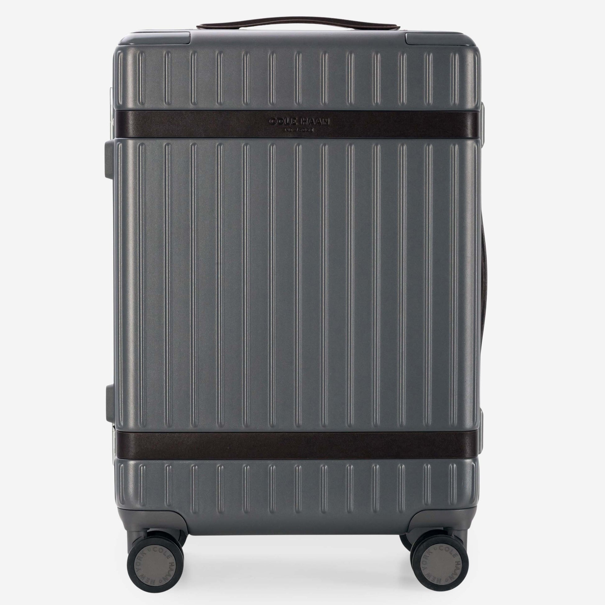 Cole Haan Luggage Gray Pinstripe/DNA Dark Chocolate Cole Haan Legacy Grand Pro Premium Hardside Carry-On Luggage
