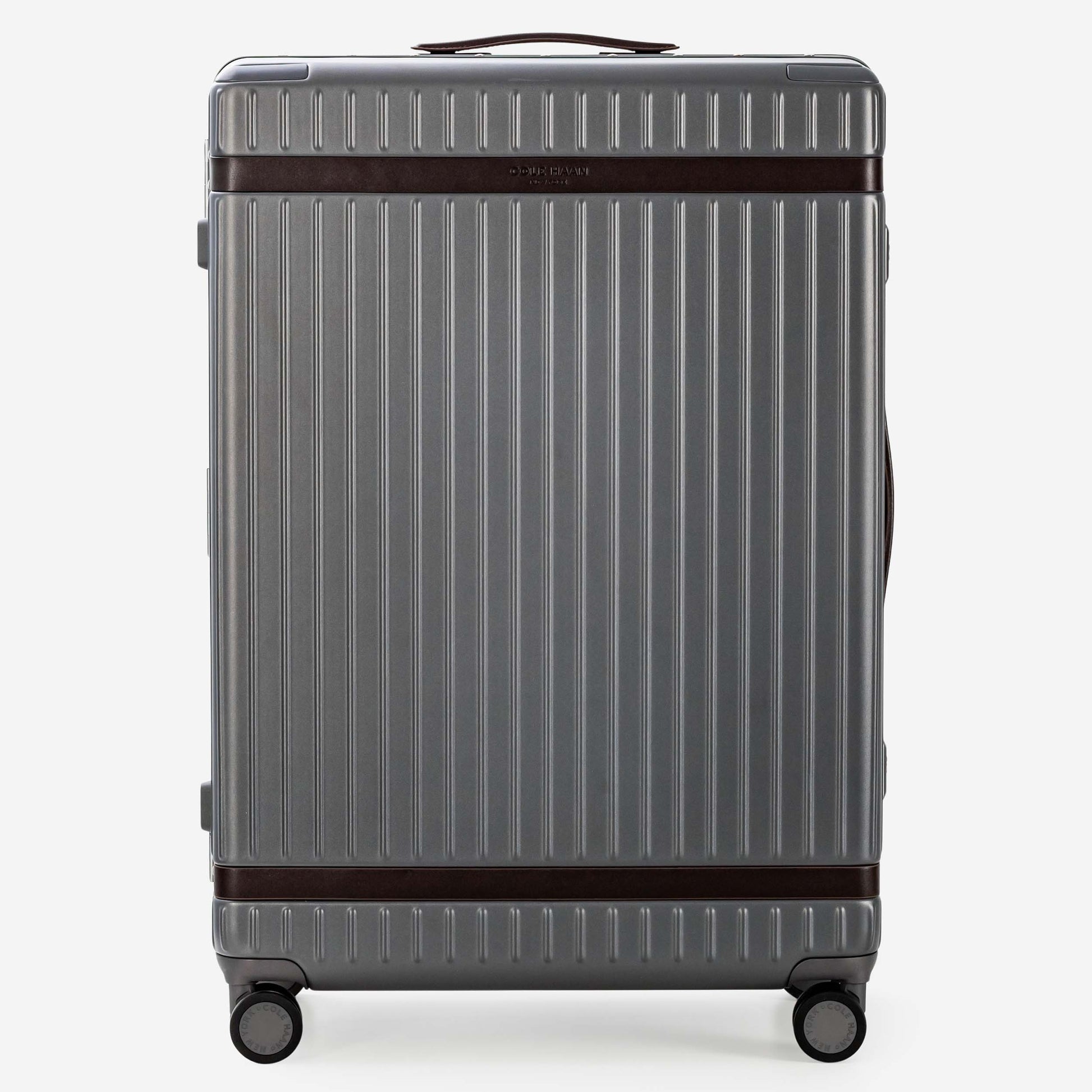 Cole Haan Luggage Gray Pinstripe/DNA Dark Chocolate Cole Haan Legacy Grand Pro Premium Hardside Large Checked Luggage