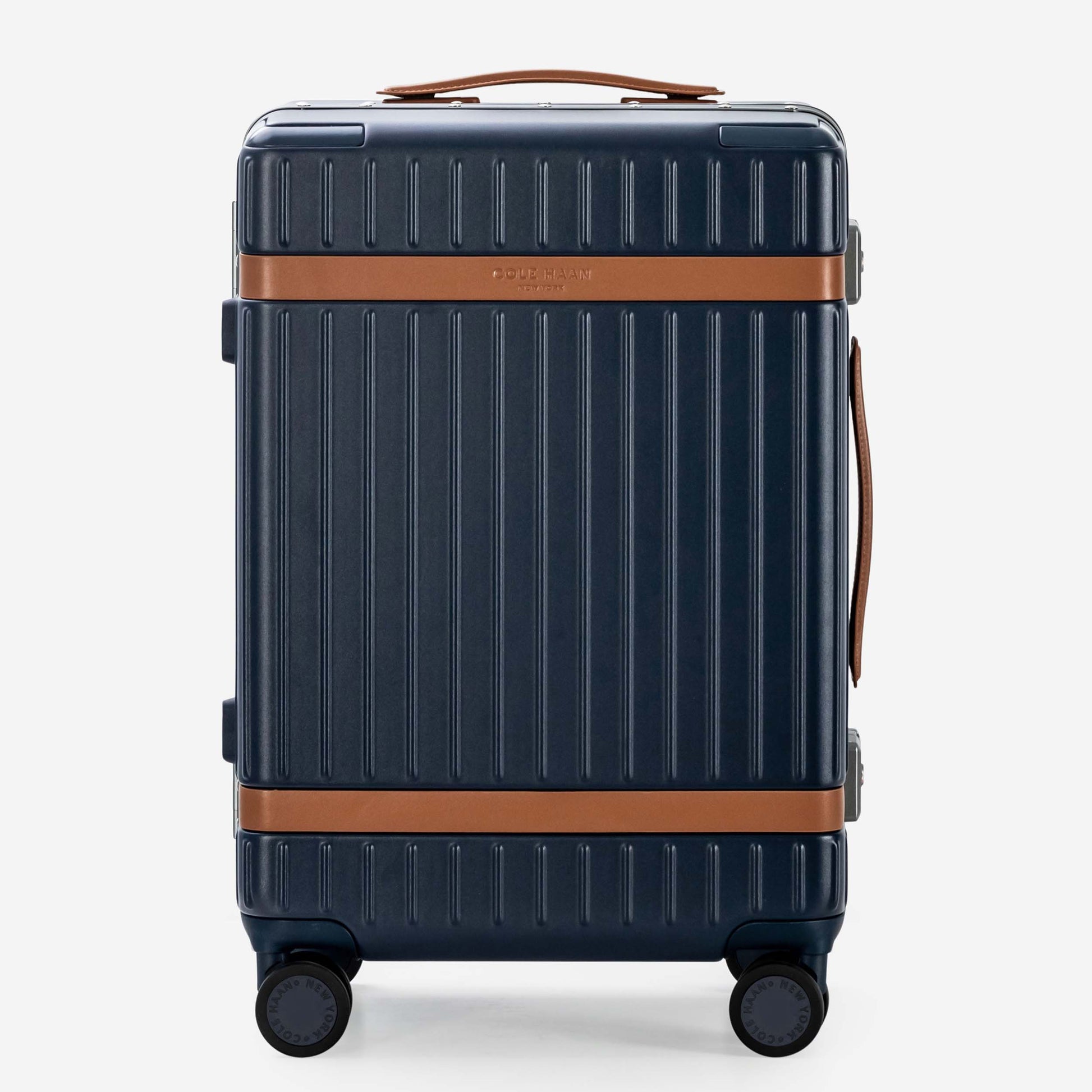 Cole Haan Luggage Navy Blazer/British Tan Cole Haan Legacy Grand Pro Premium Hardside Carry-On Luggage