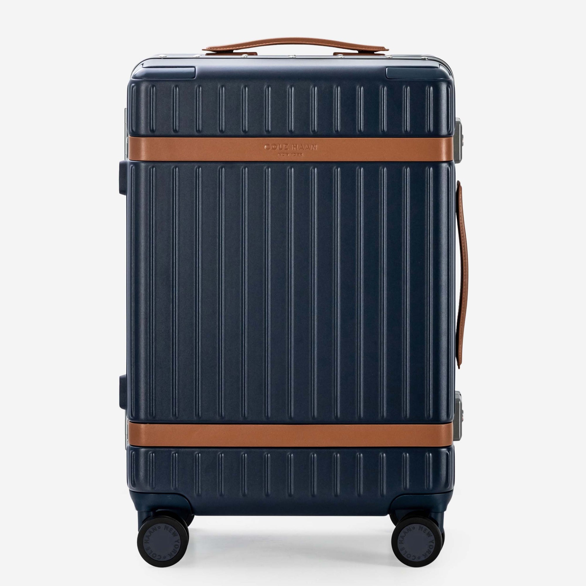 Cole Haan Luggage Navy Blazer/British Tan Cole Haan Legacy Grand Pro Premium Hardside Carry-On Luggage