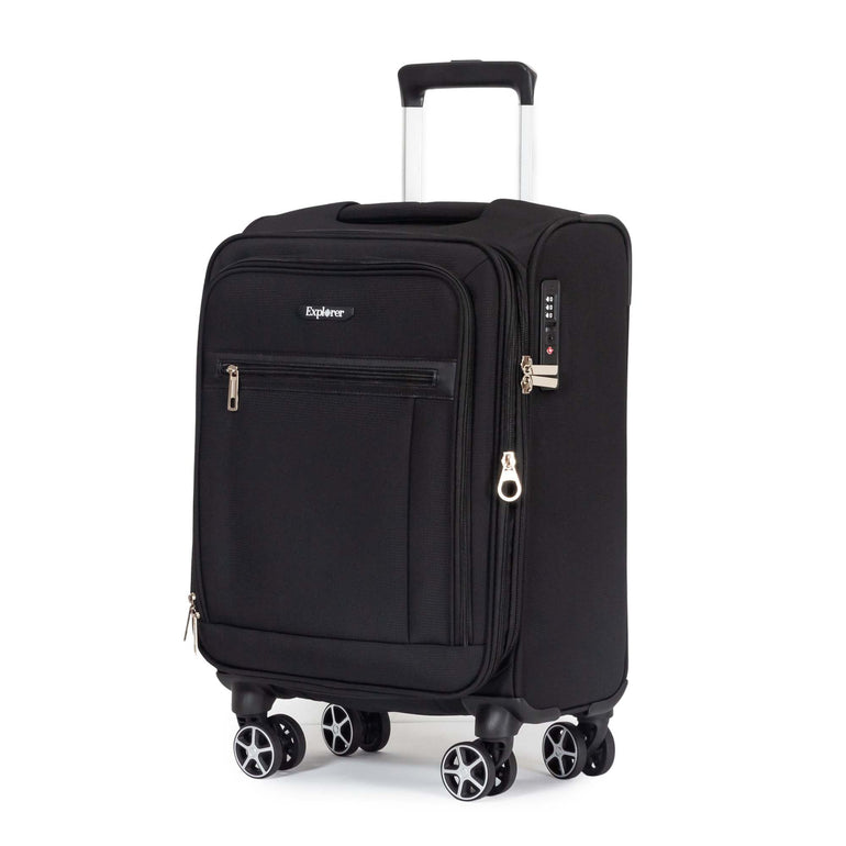 Explorer Luggage Black Explorer Onyx Carry-On Expandable Spinner Luggage