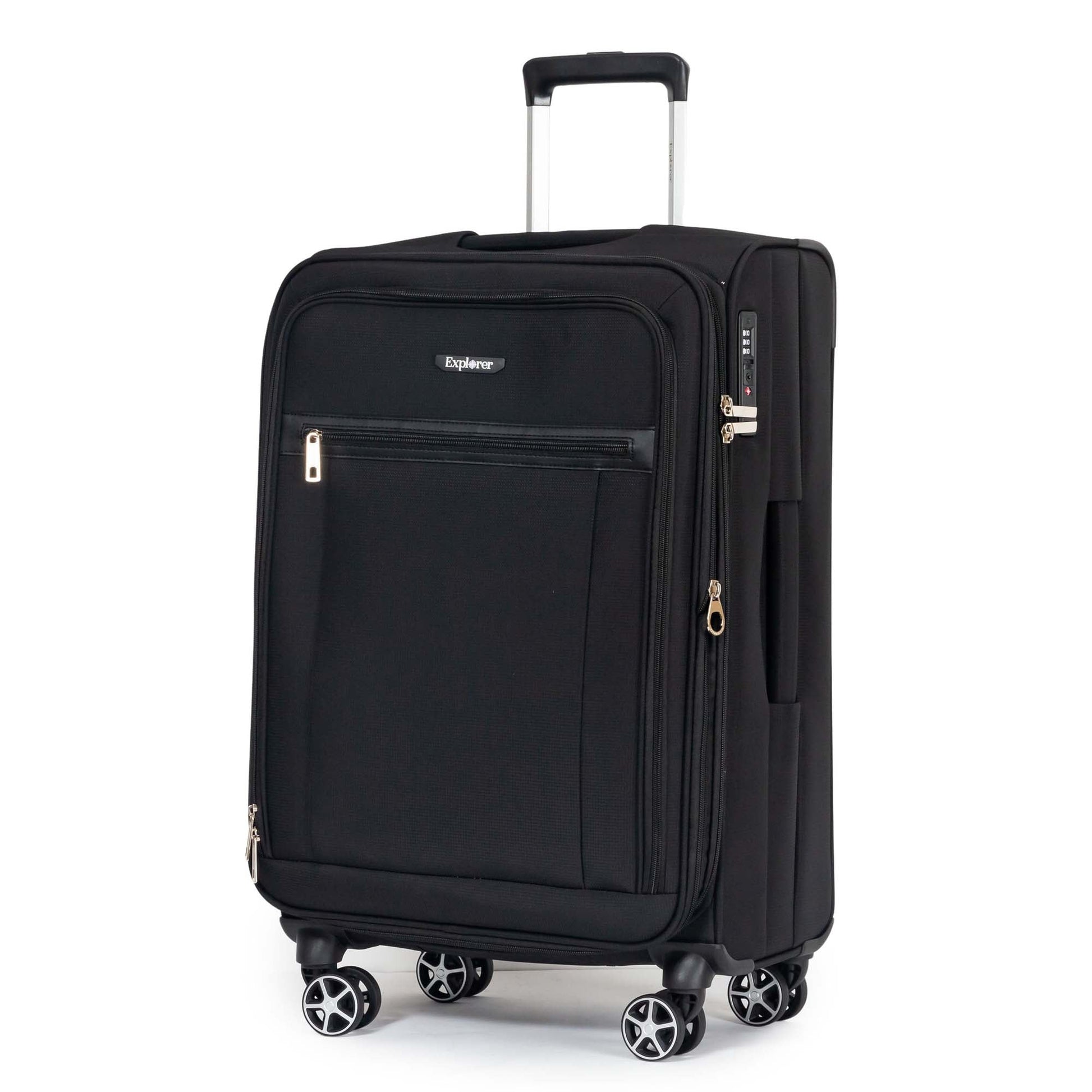 Explorer Luggage Black Explorer Onyx Medium Expandable Spinner Luggage