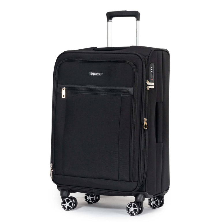 Explorer Luggage Black Explorer Onyx Medium Expandable Spinner Luggage