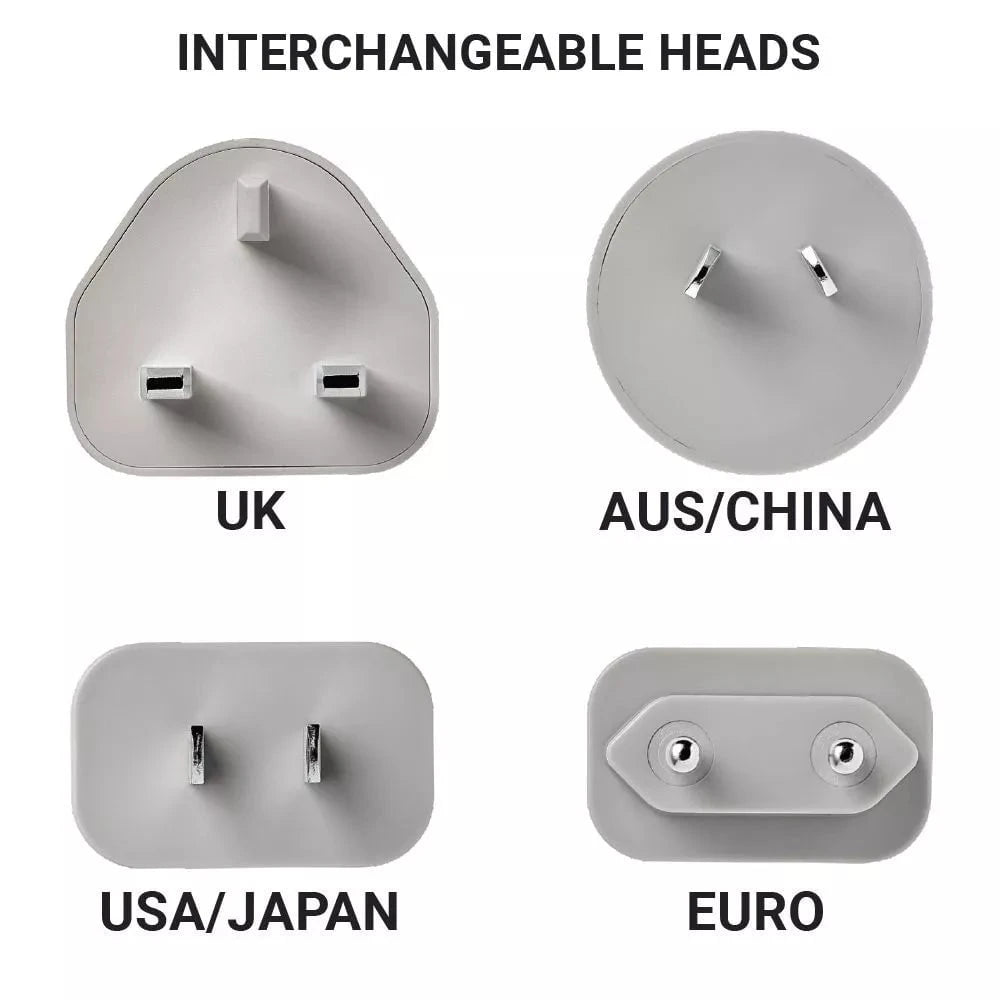 Go Travel Adapters Blue/Grey Go Travel Worldwide USB-A & USB-C Charger +