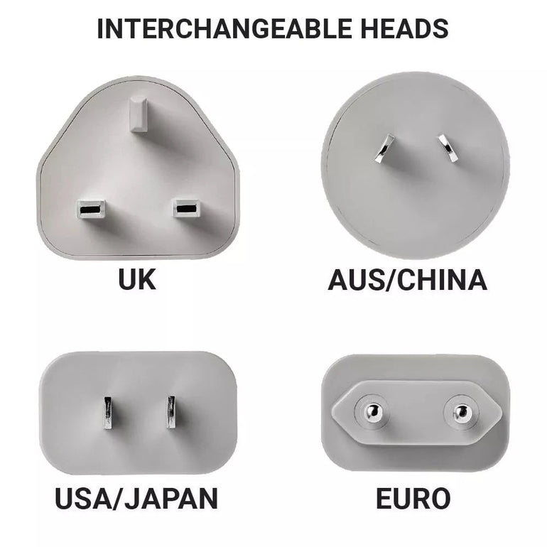 Go Travel Adapters Blue/Grey Go Travel Worldwide USB-A & USB-C Charger +