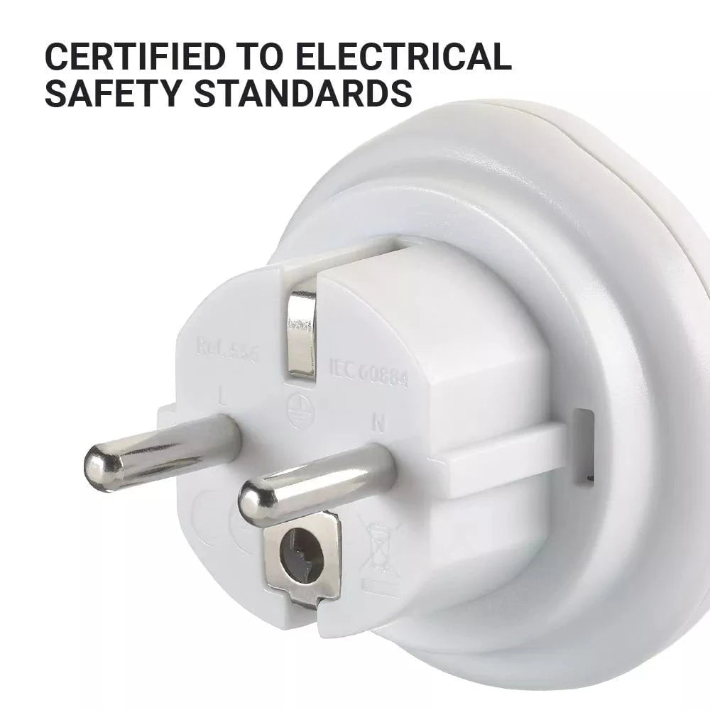 Go Travel Adapters White Go Travel USA-EU Adaptor