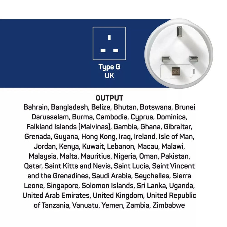 Go Travel Adapters White Go Travel USA-UK Adaptor