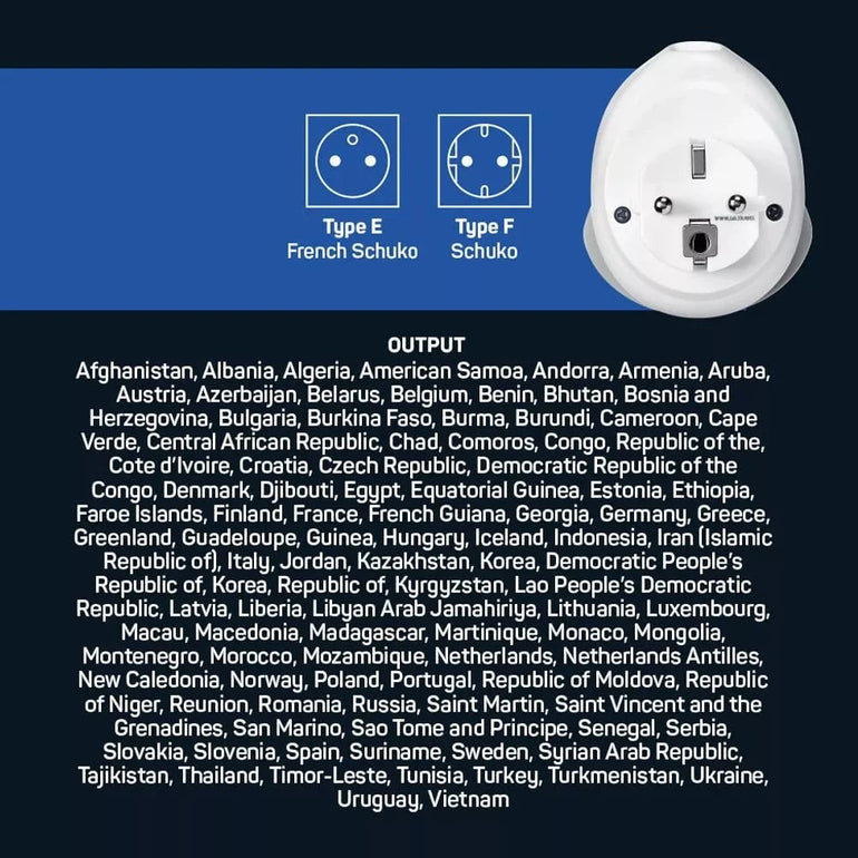 Go Travel Adapters White/Grey Go Travel World - EU USB-C Adaptor + (25W)