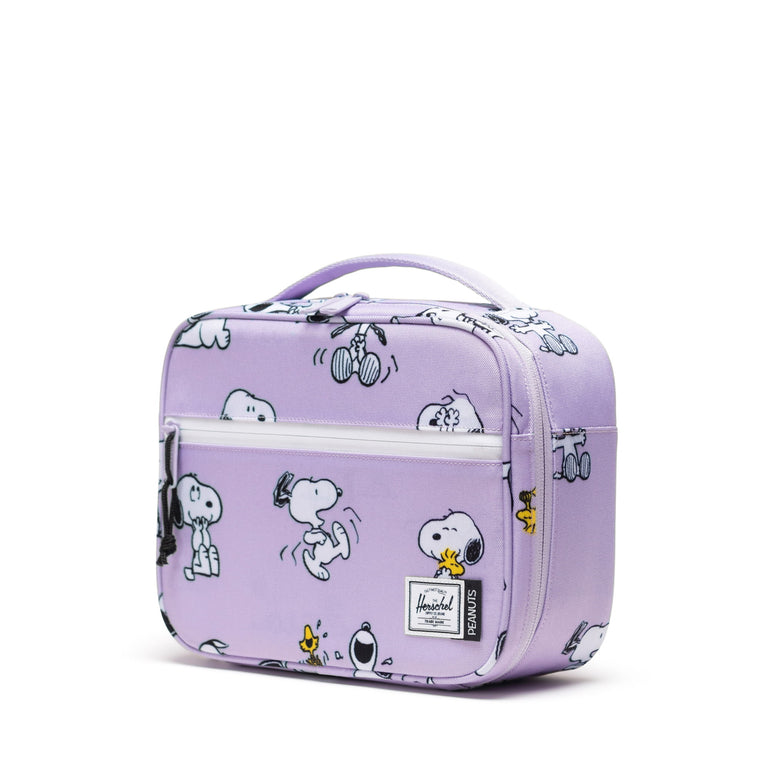 Herschel Lunch Bag Snoopy and Woodstock Pastel Lilac Herschel Peanuts Pop Quiz Lunch Box - Snoopy and Woodstock Pastel Lilac
