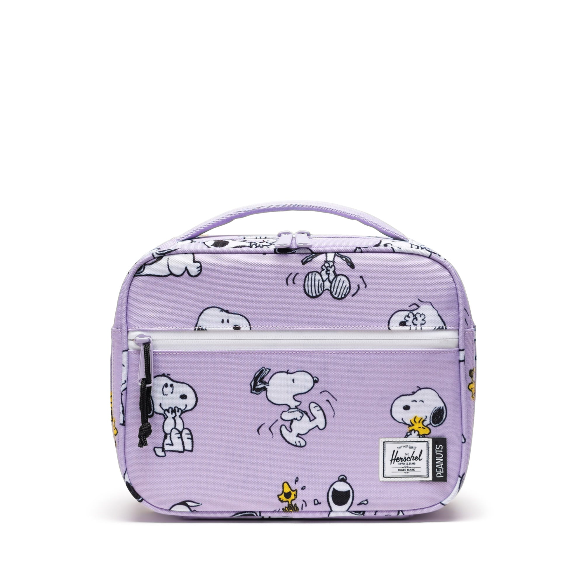 Herschel Lunch Bag Snoopy and Woodstock Pastel Lilac Herschel Peanuts Pop Quiz Lunch Box - Snoopy and Woodstock Pastel Lilac
