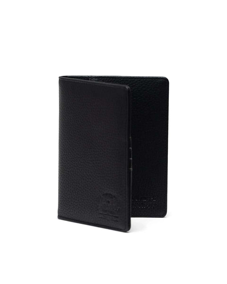 Herschel Passport Case Black Herschel Raynor Passport Holder Vegan Leather - Black