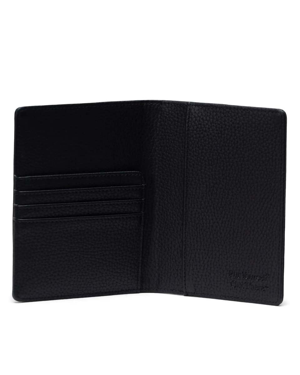 Herschel Passport Case Black Herschel Raynor Passport Holder Vegan Leather - Black