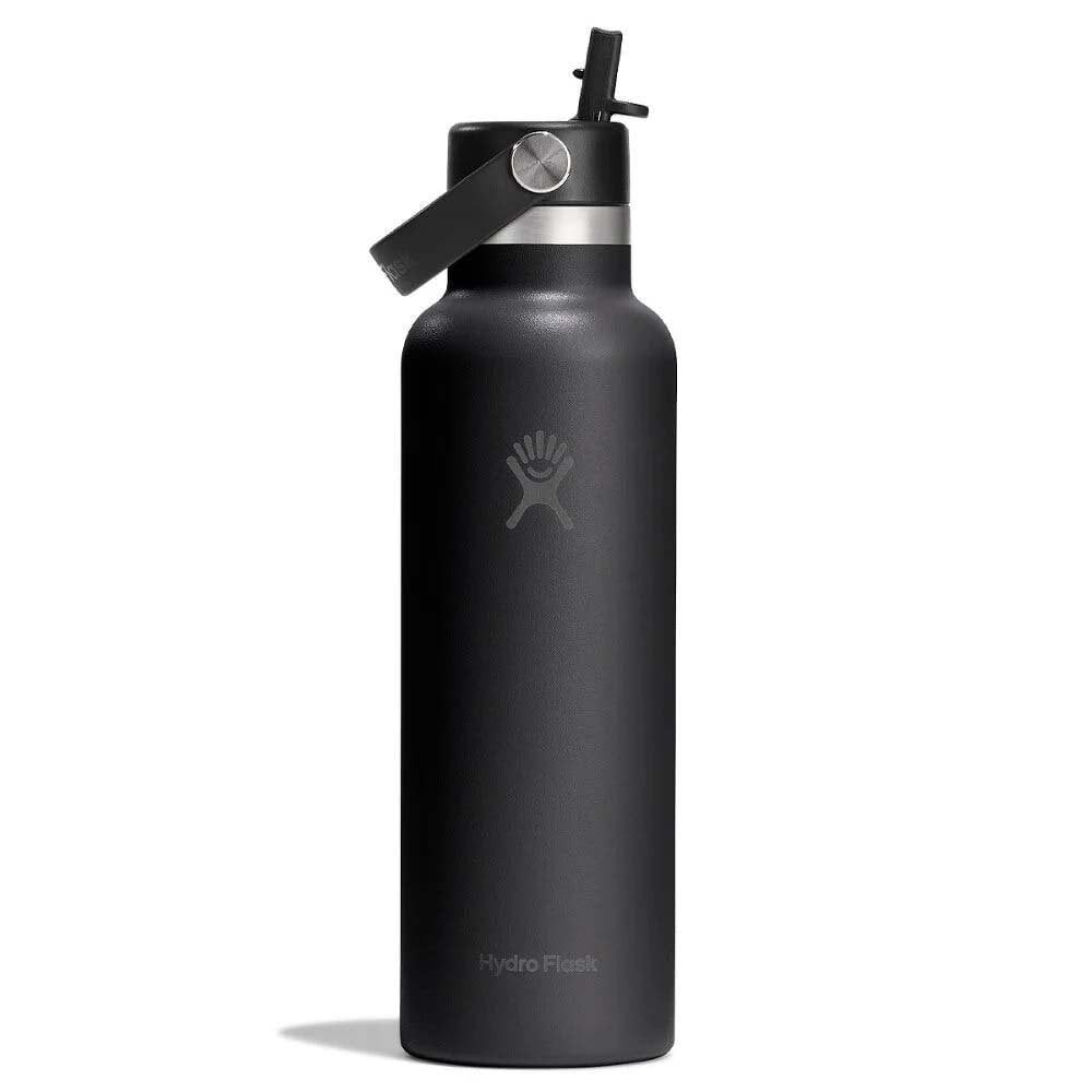 Hydro Flask Water Bottles Black Hydro Flask 21oz Standard Flex Straw Cap