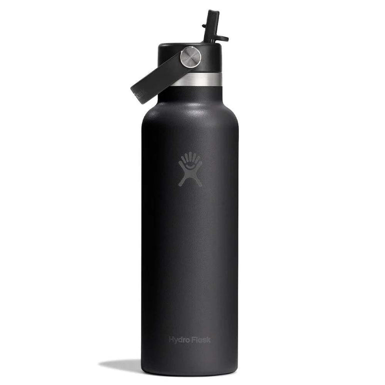 Hydro Flask Water Bottles Black Hydro Flask 21oz Standard Flex Straw Cap