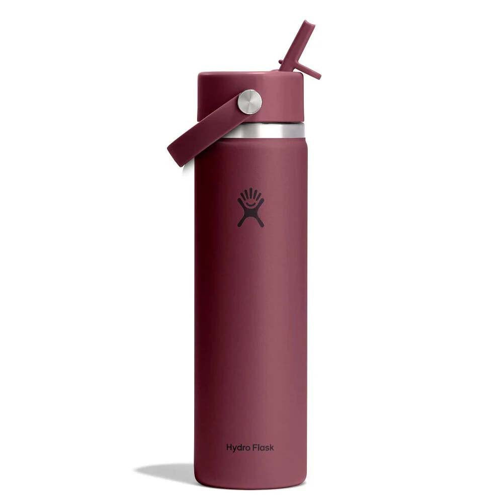 Hydro Flask Water Bottles Burgundy Hydro Flask 24oz Wide Mouth Flex Straw Cap Water Bottle