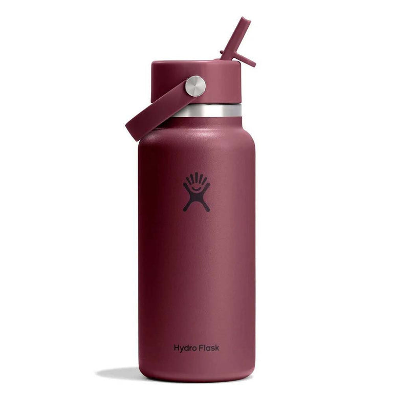 Hydro Flask Water Bottles Burgundy Hydro Flask 32oz Wide Flex Straw Cap