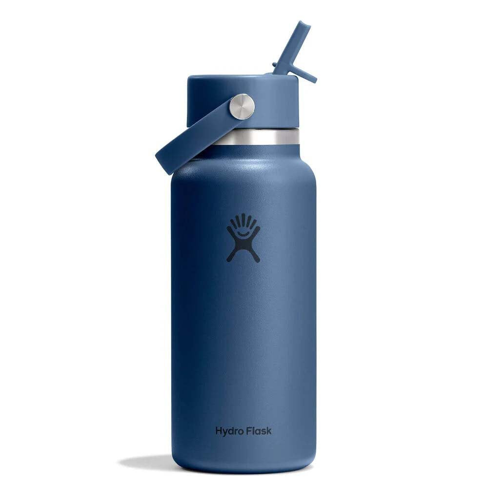 Hydro Flask Water Bottles Harbor Blue Hydro Flask 32oz Wide Flex Straw Cap
