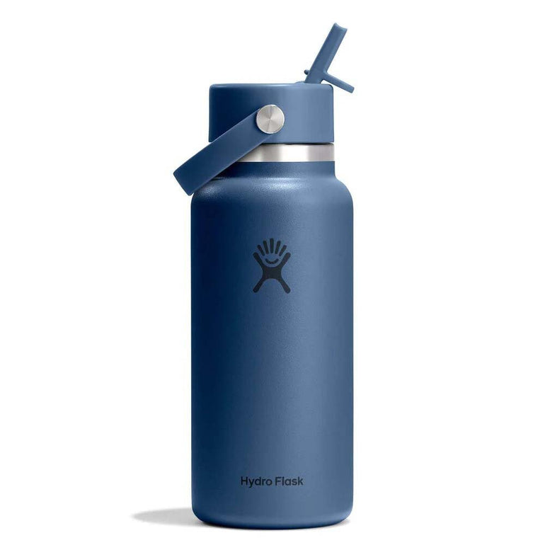 Hydro Flask Water Bottles Harbor Blue Hydro Flask 32oz Wide Flex Straw Cap