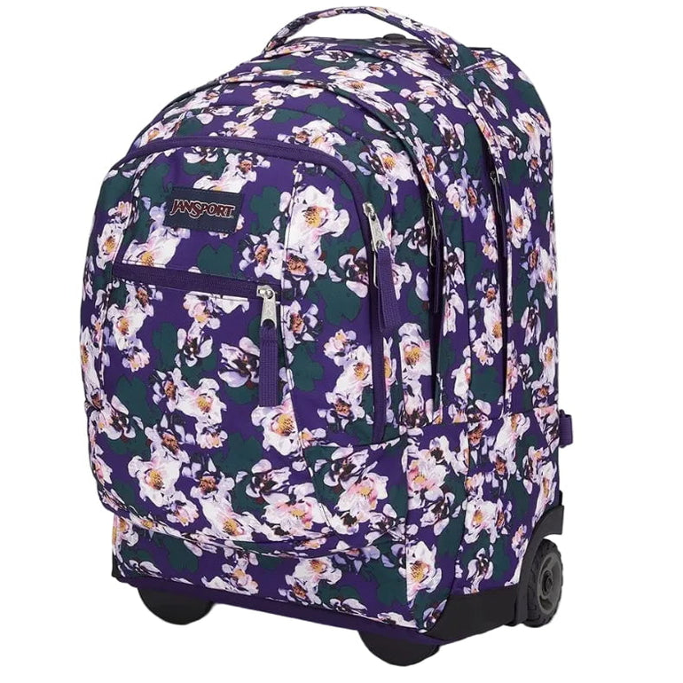 Jansport Backpack on Wheels Purple Petals Jansport Driver 8 Wheeled Backpack - Purple Petals