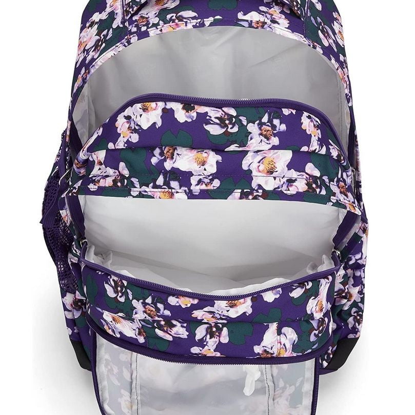 Jansport Backpack on Wheels Purple Petals Jansport Driver 8 Wheeled Backpack - Purple Petals