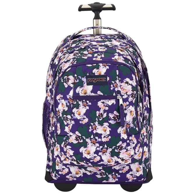 Jansport Backpack on Wheels Purple Petals Jansport Driver 8 Wheeled Backpack - Purple Petals